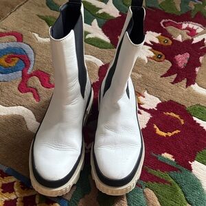 Moncler Black and White Winter Boots